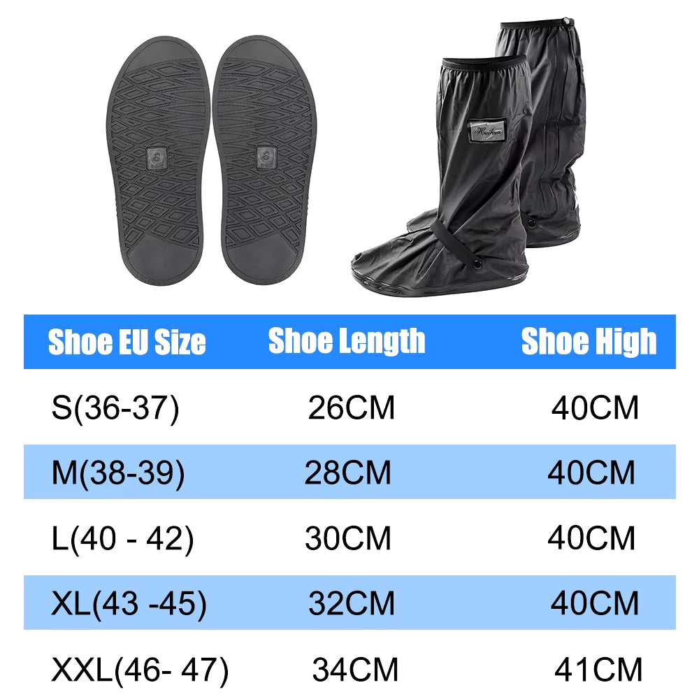 Durable Waterproof Motorcycle Rain Shoe Covers - Non-Slip Boot Protectors for All Weather Adventures